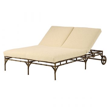 BAMBOO DOUBLE SUN CHAISE WITH WHEELS