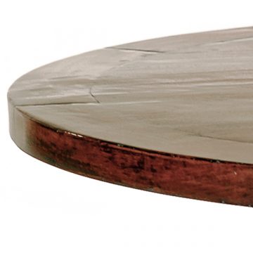 ROUND WOOD TOP WITH FLAT BANDED EDGE